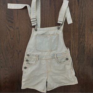 Light Denim Overall Shorts